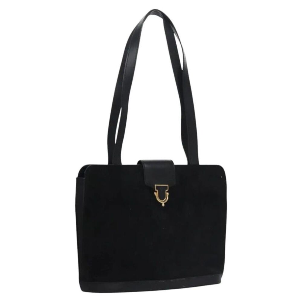 Celine Vintage Suede Black Suede Shoulder Bag Bag